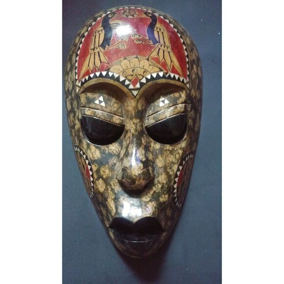 Handmade Indonesian Painted Tribal Mask - Picture 2 of 9